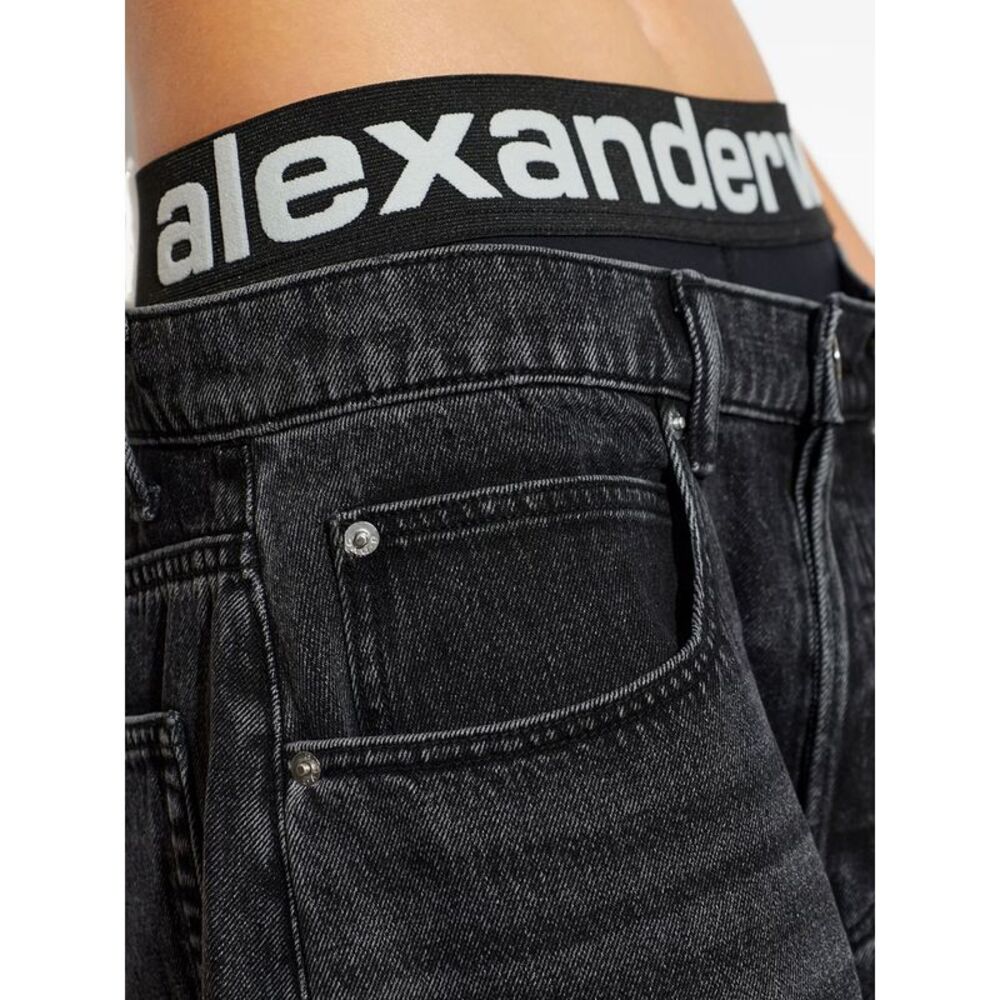 Alexander Wang Women Blow-Up Jeans With Logo Bike Short Waistband - Picture 5 of 5